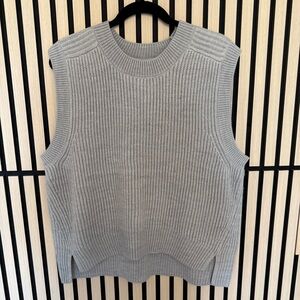 CeCe Ribbed Knit Sleeveless Vest in Taupe